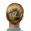 JCGY Crystal Metal Barrette Sprig of Leaves and Flower Barrette YY86800-8rosePink view 4