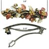 JCGY Crystal Metal Barrette Sprig of Leaves and Flower Barrette YY86800-8brown view 2