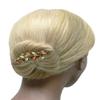 JCGY Crystal Metal Barrette Sprig of Leaves and Flower Barrette YY86800-8brown view 3