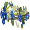 JCGY Crystal Metal Barrette Sprig of Leaves and Flower Barrette YY86800-8blue view 1