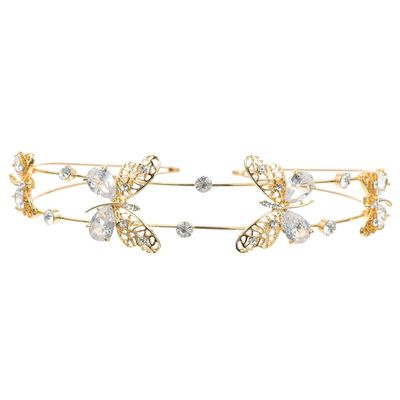 SOLUSTRE Dressy Headbands Women Rhinestone Hair Accessories Rhinestone Butterflies Headdress