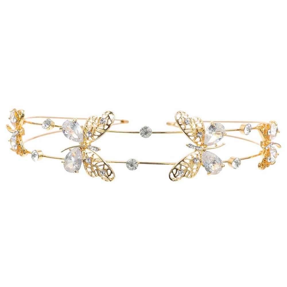 SOLUSTRE Dressy Headbands Women Rhinestone Hair Accessories Rhinestone Butterflies Headdress