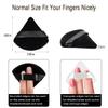 6Pcs Triangle Powder Puff,Soft Velour Face Makeup Sponge Powder Puffs,Loose Powder Cosmetic Foundation Mineral Powder Wet Dry-Black view 2