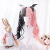 osseoca Pink Black Double Color 60cm Long Curly JK Synthetic Hair Lifelike Daily Sweet Lolita Japanese Hot Princess Cosplay Party Natural Female Wigs with Bangs (FEI-1098) view 2