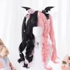 osseoca Pink Black Double Color 60cm Long Curly JK Synthetic Hair Lifelike Daily Sweet Lolita Japanese Hot Princess Cosplay Party Natural Female Wigs with Bangs (FEI-1098) view 3