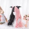 osseoca Pink Black Double Color 60cm Long Curly JK Synthetic Hair Lifelike Daily Sweet Lolita Japanese Hot Princess Cosplay Party Natural Female Wigs with Bangs (FEI-1098) view 4