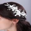 JWICOS Bride Pearl Wedding Hair Comb Flower Wedding Headpiece for Bride Pearl Hair Accessories for Women and Girls view 2