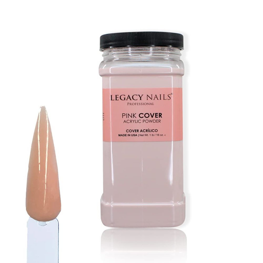 Legacy Nails Professional Cover Acrylic Powder - 1Lb Pink, Ideal for French Nails and Nail Extensions