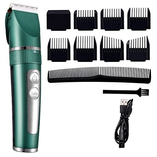 Professional Hair Clippers for Men, Professional Hair Clipper For Men Rechargeable Electric Razor Hair Trimmer Hair Cutting Machine Beard Trimmer Fast Charging (Color : Green no box)
