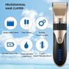 Professional Hair Clippers for Men, Professional Hair Clipper Men's Barber Beard Trimmer Rechargeable Hair Cutting Machine Ceramic Blade Low Noise Adult Kid Haircut (Color : Gray) view 3