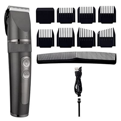 Professional Hair Clippers for Men, Professional Hair Clipper For Men Rechargeable Electric Razor Hair Trimmer Hair Cutting Machine Beard Trimmer Fast Charging (Color : Gray with box)