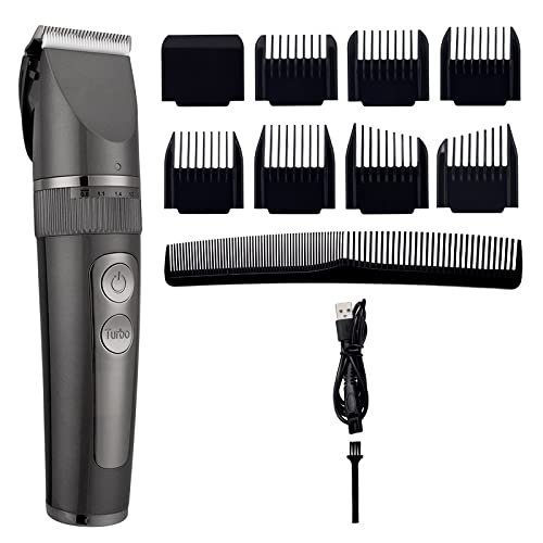 Professional Hair Clippers for Men, Professional Hair Clipper For Men Rechargeable Electric Razor Hair Trimmer Hair Cutting Machine Beard Trimmer Fast Charging (Color : Gray with box)