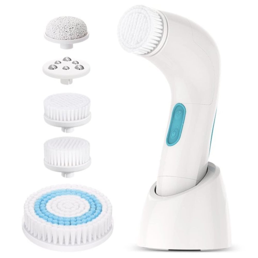 5 in 1 Electric Face Skin Cleaning Exfoliation Cleansing Rotating Spa Waterproof Brush Scrubber Machine