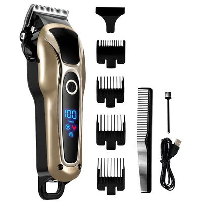 Professional Hair Clippers for Men, Hair Trimmer Electric Hair Clipper Professional Shaver Beard Barber 0mm Men Hair Cutting Machine For Men Haircut Style (Color : Golden with Box)