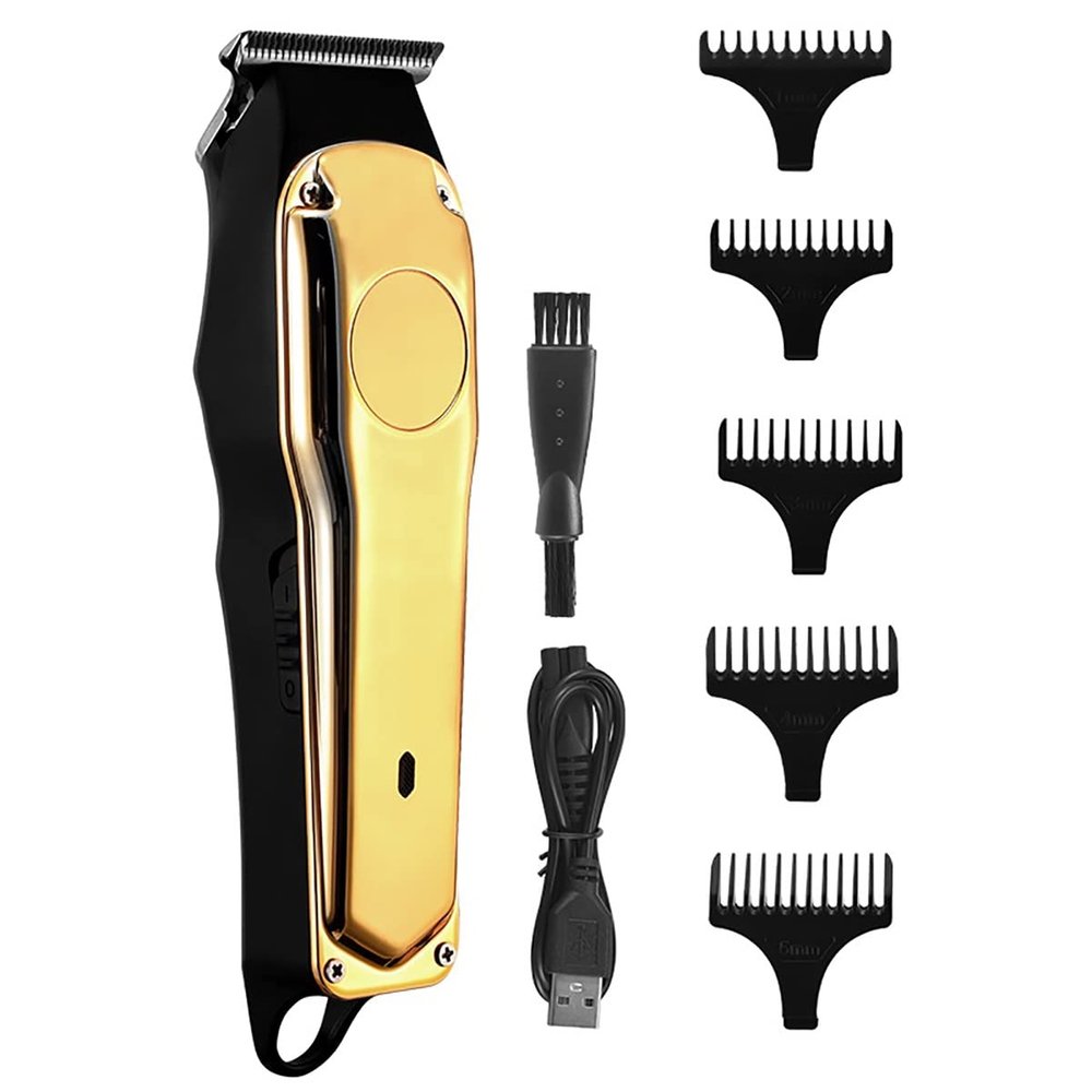 Professional Hair Clippers for Men, Electric Hair Clipper Hair Trimmer For Men Rechargeable Electric Shaver Beard Barber Hair Cutting Machine For Men Hair Cut (Color : Golden-with Box)