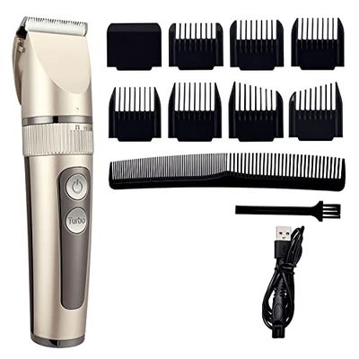 Professional Hair Clippers for Men, Professional Hair Clipper For Men Rechargeable Electric Razor Hair Trimmer Hair Cutting Machine Beard Trimmer Fast Charging (Color : Golden no box)