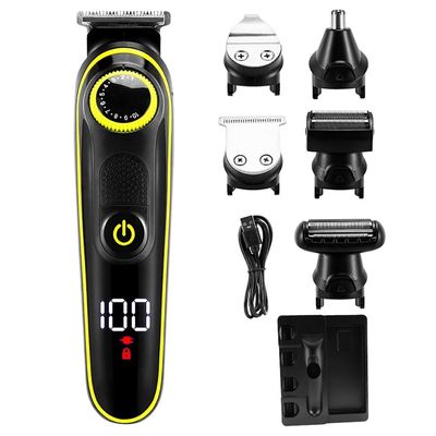 Professional Hair Clippers for Men, Electric Hair Clipper Multifunctional Trimmer For Men Electric Shaver For Men's Razor Nose Trimmer 5 In 1 Hair Cutting Machine (Color : Black with Box)