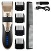 Professional Hair Clippers for Men, Professional Hair Clipper Men's Barber Beard Trimmer Rechargeable Hair Cutting Machine Ceramic Blade Low Noise Adult Kid Haircut (Color : Glod) view 1