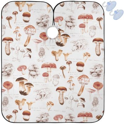 visesunny Barber Cape Hand Drawn Mushroom Polyester Hair Cutting Salon Cape Apron Anti-Static Haircut Water-Resistant Shaving Cloth Beard Shaving Bib Hairdressing Cape