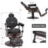 BarberPub Vintage Barber Chair Heavy Duty Metal Frame All Purpose Hydraulic Recline Salon Beauty Spa Chair Styling Equipment 9207 (Black) view 3