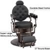 BarberPub Vintage Barber Chair Heavy Duty Metal Frame All Purpose Hydraulic Recline Salon Beauty Spa Chair Styling Equipment 9207 (Black) view 4