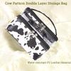 FITINI 3 Pieces Makeup Bags Double Layer Travel Large White Cows Cosmetic Cases Organizer Toiletry Bags Waterproof Small Zipper Pouch for Women Makeup Brush Storage Bag view 3