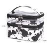 FITINI 3 Pieces Makeup Bags Double Layer Travel Large White Cows Cosmetic Cases Organizer Toiletry Bags Waterproof Small Zipper Pouch for Women Makeup Brush Storage Bag view 4