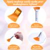32 Pcs Face Mask Fan Brush Applicator Set Soft Fan Brush Flat Head Facial Esthetician Mask Cosmetic Makeup Tools for Eyelash Extension Peel Mud Clay face Cream(Brown) view 3