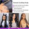 GIESWY Lace Front Wigs Human Hair Straight 13x4 HD Transparent Lace Frontal Wigs with Baby Hair 160% Density Brazilian Virgin Lace Front Wigs Human Hair Pre Plucked Bleached Knots 24 Inch view 3