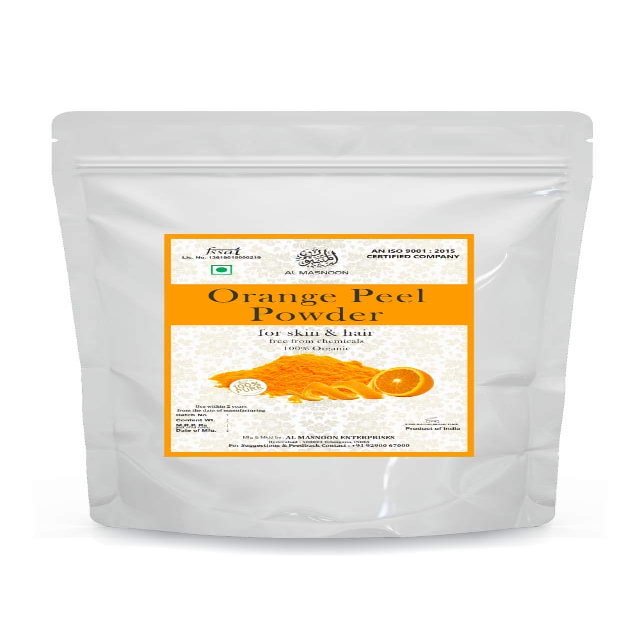 AL MASNOON Organic Orange Peel Powder (Citrus Aurantium) for Face and Skin - Pack of 100 Grams | (Santra Chilka) |