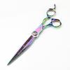 Professional Hair Cutting Shears, Professional 7 inch Rainbow Damascus Upscale scissor hair cutting scissors thinning barber haircut shears Hairdressing scissors (Color : Set) view 2