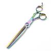 Professional Hair Cutting Shears, Professional 7 inch Rainbow Damascus Upscale scissor hair cutting scissors thinning barber haircut shears Hairdressing scissors (Color : Set) view 3