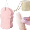 MJUHNHH 2Pcs Super Soft Exfoliating Bath Sponge with Natural Loofah Sponge, Exfoliating Sponge Shower Brush, Reusable Spa Scrub Exfoliator Dead Skin Remove Shower Sponge, Bath Sponge for Adults Kids view 1