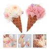 EXCEART 2Pcs Ice Cream Shower Loofah Bath Sponges Soft Exfoliating Bath Scrubber with Quick-Dry Lanyard for Gentle Skin Cleansing and Home Use 11 X 4.7 Inches view 2