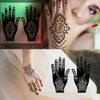 QSTOHENA Pack of 12 Henna Temporary Tattoo Stencil Kit - 145Pcs Glitter Airbrush Tattoo Sticker Indian Arabian Black Henna Tattoo Temp for Women Kids view 3