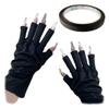Gel Manicure Gloves Black Tape Set Anti UV Fingerless Gloves Gel Nail Gloves Sun Protection Shield Gloves for LED Nail Lamp view 1