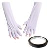 Anti UV Gloves Black Tape Set White Fingerless UV Shield Gloves Gel Manicure Gloves for Manicure Hand Skin Protection Long view 1