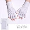 Anti UV Gloves Black Tape Set White Fingerless UV Shield Gloves Gel Manicure Gloves for Manicure Hand Skin Protection Long view 4