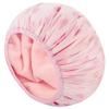 Auban Shower Cap, Shower Cap for Women Terry Cloth Lined EVA Exterior Reusable Double Layer Waterproof, Large Bath Hair Cap, Hotel Travel Essentials Accessories Cleaning Supplies(Pink) view 1