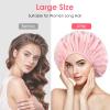 Auban Shower Cap, Shower Cap for Women Terry Cloth Lined EVA Exterior Reusable Double Layer Waterproof, Large Bath Hair Cap, Hotel Travel Essentials Accessories Cleaning Supplies(Pink) view 4