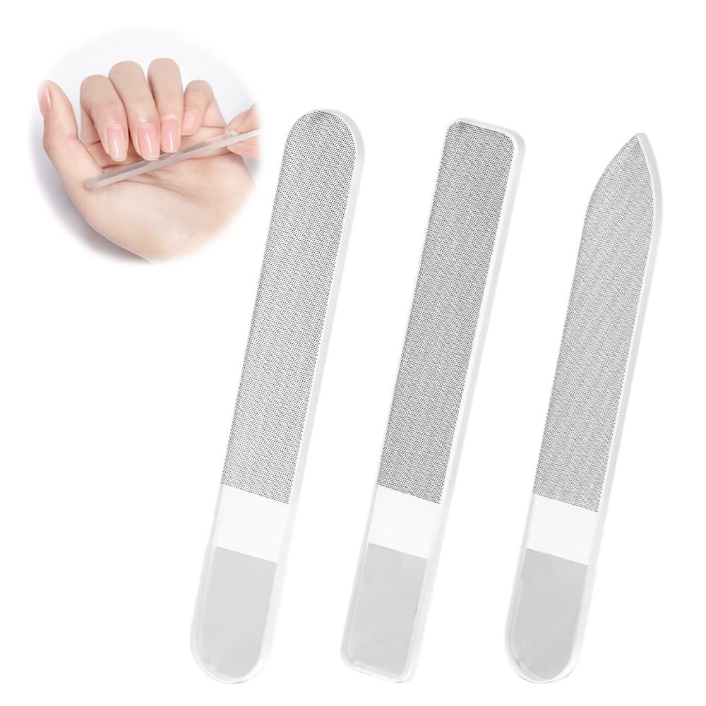 3 Pcs Nanoglass Nail File Set Professional Arc Nail File Reusable Pointed Coarse Nail File Emery Boards for Manicure