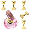 Acrylic Nail Practice Stand Magnetic Lotus Shape Nail Holder Stands Set Reusable Clear Crystal Nail Stand Bases for Beginner Pink view 1