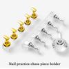 Acrylic Nail Practice Stand Magnetic Lotus Shape Nail Holder Stands Set Reusable Clear Crystal Nail Stand Bases for Beginner Colorful view 2
