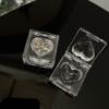 Heart Acrylic Nail Art Box 2 Pcs Transparent Glitter Rhinestone Box Creative Clear Nail Art Decorations Storage Box for Beads view 4