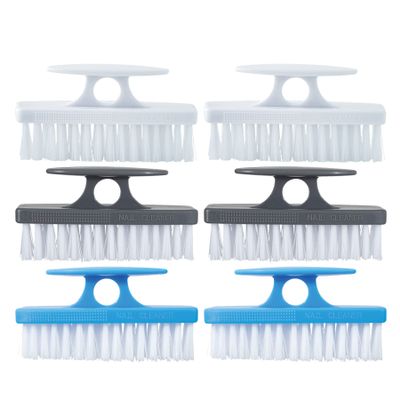 Superio Nail Brush for Cleaning Fingernails, Nail Scrubber Brush, Toe Foot Hands Fingernail Brush Cleaner- Small Scrub Brush- All-Purpose Stiff Cleaning Brush for Home, Kitchen, Work, (6, Multi)