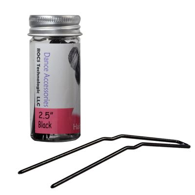 Hairpins for Bun ROCST Bobby Pins Clips for Ballet Woman girl Hairdressing salon 12pcs (2.5 inch, Black 24pcs)