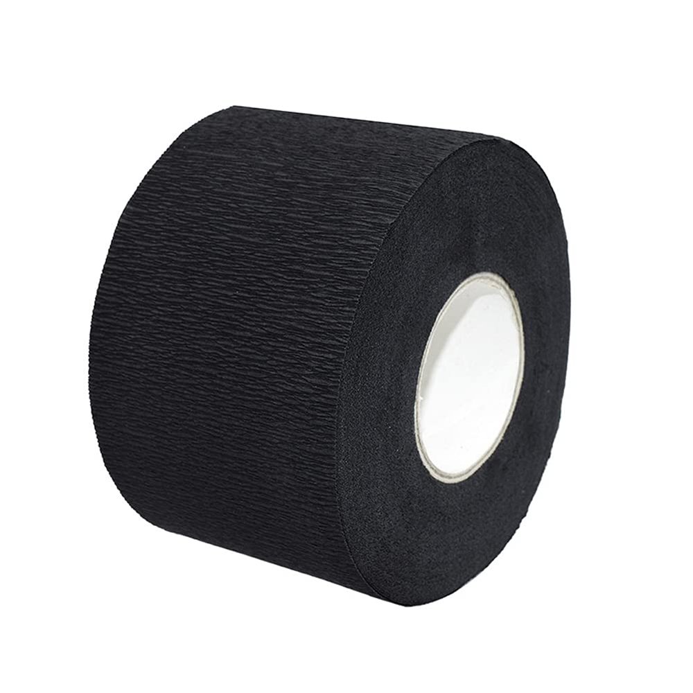 QUUPY 1 Roll/100Pcs Disposable Barber Neck Strips, 2.6 Inch Wide x 13.7 Inch Long, Stretches Up to 21.5 Inch, Soft, Absorbent Paper, Adhesive Closure, Multi-use for Haircut, Styling, Coloring & More