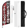 QSUM Tattoos and Piercing Themed Feather Flag, 11FT Tattoos and Piercing Advertising Swooper Flag, Vivid Color and Fade Proof Tattoos and Piercing Signs for Businesses (Flagpole Not Included) view 1