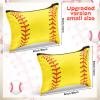 18 Pcs Softball Makeup Bag Softball Cosmetic Bag Softball Gifts for Girls Team Player Portable Travel Bags for Women Canvas Softball Goodie Bags Toiletry Softball Accessories Organizer Case Pouch view 2