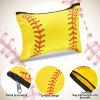 18 Pcs Softball Makeup Bag Softball Cosmetic Bag Softball Gifts for Girls Team Player Portable Travel Bags for Women Canvas Softball Goodie Bags Toiletry Softball Accessories Organizer Case Pouch view 3